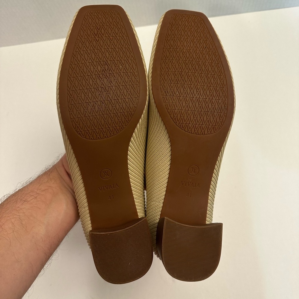 Vivaia Melody Pro Square Toe Almond Knit Chunky Heels Size 9.5 - Picture 6 of 12